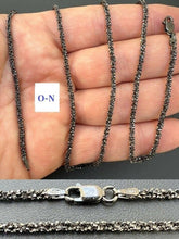 Sterling Silver Black Rhodium 3mm Sparkle Margarita Twisted Rock Chain